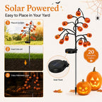 Pumpkin Solar Stake Lights - Halloween Outdoor Yard Decor