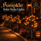 Pumpkin Solar Stake Lights - Halloween Outdoor Yard Decor