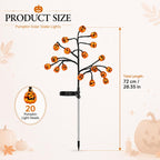 Pumpkin Solar Stake Lights - Halloween Outdoor Yard Decor