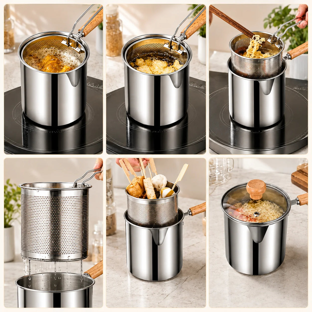 Stainless Steel Deep Fryer Set